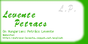 levente petracs business card