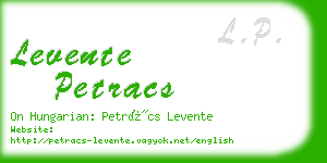 levente petracs business card